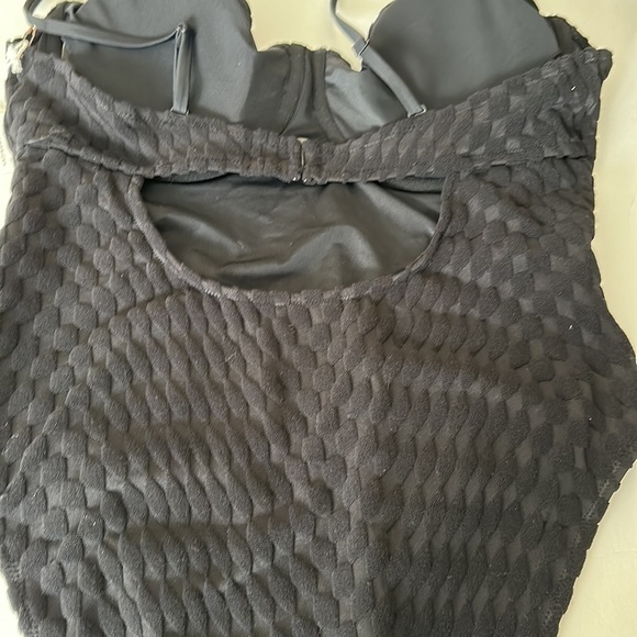 GOOD American Show Off Jacquard One Piece Black Swimsuit Size 2XL - Picture 8 of 12